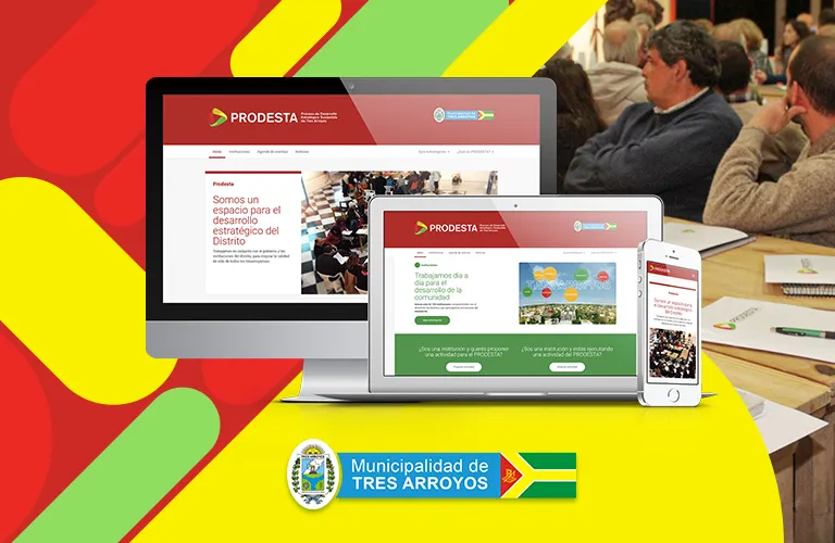 Portada del proyecto de Diseño y Desarrollo de Sitio Web a Medida de: Prodesta, Espacio para el Desarrollo Estratégico de Tres Arroyos.